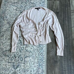 Light pink White House black market button down short cardigan (small)